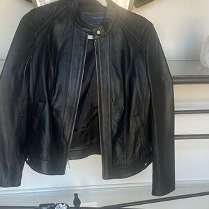 Cole Haan Black Leather Moto Jacket size Medium 
EXCELLENT NEW CONDITION